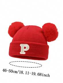 1 件圣诞婴儿帽个性化婴儿针织帽幼儿儿童 26 个字母无檐小便帽工艺女婴骷髅帽适合婴幼儿女孩日常佩戴 - 紅色 - 查看 10