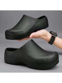 男女通用防滑厨师鞋 - 高品质、耐用的厨房工作鞋，配有加固鞋底、黑色 EVA 材料、脚跟支撑和纹理抓地力，全天舒适，厨房鞋 | 低帮运动鞋 | 纹理抓地力鞋