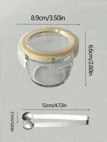 玻璃食品储物罐，带密封盖，适用于野餐、备餐、冰箱储存、食品保鲜、微波炉加热和冷冻，迷你便携可爱设计 - 彩色 - 查看 6