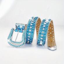 Unisex Fashion Versatile Waist Belt, Punk Rock Style Rhinestone Studded Waist Belt, Suitable For Men And Women, Party And Occasions