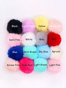 1-10个/批人造毛绒球 5厘米 DIY 毛绒球 带弹力环 适用于帽子 钥匙扣 围巾 手套 包包 饰品 针织配件 艺术和 DIY 创意工艺品装饰品