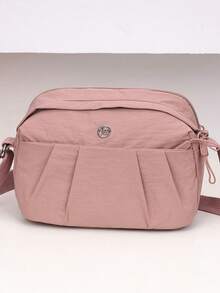 1pc Solid Color Fashionable Minimalist Nylon Zipper Closure Casual Backpack, Handheld & Shoulder Strap, Suitable For Spring, Summer, Autumn, Daily Use, Work, Business, Shopping Pouch - Multicolor - View 14