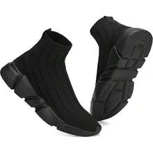 Women's Slip-On Tennis Walking Sneakers, Lightweight Breathable Comfort Gym And Work, Stylish Trainers, 2025 - 056all Black - View 8