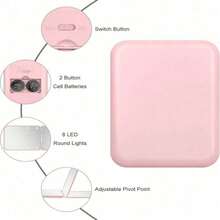 1X/3X Magnification LED Lighted Makeup Mirror: Portable Double-Sided Folding Design For Home Vanity, Travel, & Dorm. The Perfect Gift For Her On Christmas, Graduation, Or Any Occasion. - 粉色 - 查看 5