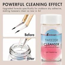 2 Bottle Tweezeer For Eyelah Extenion Tweezer Glue Remover Liquid For Lah Tool With 2 Ponball 2 Bottle Cleaner - Sữa rửa mặt 2BottlesCleanser - Xem 3