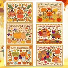 - 24 manteles individuales para colorear pavo de Accin de Gracias con 24 bolgrafos de pintura, tapete desechable de calabaza para cosecha, agradecido, aula, actividades de bricolaje, manteles - Multicolor - Ver 5