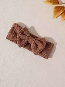 1pc Autumn/Winter New Jacquard Striped Fabric Baby Headband, Cute Solid Bow Infant Headwear, Fashionable Princess Baby Hair Accessories