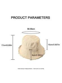 <Effortless Chic, Everyday Shade>, 1pc Fashion Wide Brim Small Face Sun Hat For Women, Spring/Summer New UV Protection Travel Casual Versatile Bucket Hat, Can Also Wear In Autumn/Winter As Boho Panama Hat - Basin Hat - View 3