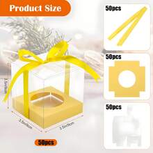 10/50 صناديق هدايا شفافة، حاويات فردية بحجم 3.5 بوصة مع بطانة وشريط لشموع معطرة وتغليف الأعمال الفنية - متعدد الألوان - مشاهدة 7