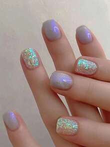 96 Peças Adesivos de Arte de Unhas, Design Francês Simples, Ombré, Glitter, Unhas Postiças Adesivas, Fofas, Brilhantes, Brilhosas, Unhas de Noiva, Unhas Postiças, Adesivos de Unhas, Moda, Formatura, Casamento, Festa, Acabamento Brilhante, Fácil de Aplicar e Remover. Estilos Doces, Elegantes e Luxuosos, Adesivos de Unhas Postiças Destacáveis, Adequados para Feriados, Reuniões - Multicolorido - Visão 5