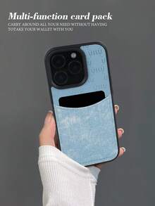 1pc Denim Fabric Wallet Phone Case, Compatible With Iphone 15/14/13/12/11/17/16 Pro Max/17/16 Plus/17 Air/16e, Galaxy, Pixel, High-End Luxury For Men & Women, Precise Cutouts For Charging And Buttons, Reasonable Card Slots Layout, Practical And Fashionable, Convenient For Daily Commute Or Travel, Enhances The Quality Of Personal Items.