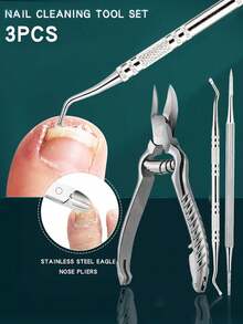 3pcs Manicure Set, 1pc Stainless Steel Nail Clipper, Foot Care Callus Remover, Multi-Function Tool