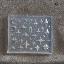 1 件硅胶环氧树脂美甲模具 - 花瓣/钻石、星形和十字形/可爱橙色、樱桃、苹果和梨形/美人鱼、海星/圆形宝石/贝壳和珊瑚礁/莲花鱼设计，耐用且易于清洁，非常适合 DIY 美甲和修脚、创意美甲装饰、美甲用品、美甲配件、DIY 珠宝铸造技术、优雅的指甲设计、易释放材料