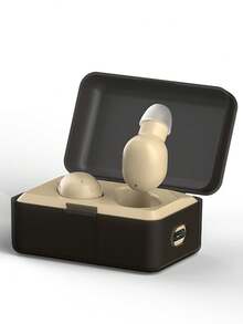 Amplificador de audición adecuado para personas mayores, audífono recargable, volumen ajustable, reducción de ruido para pérdida auditiva, con estuche de carga portátil. - Caqui - Ver 10