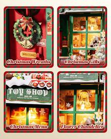 Robotime DIY Modular Miniature House Kit – Snow Party (DP005) & Santa's Toy Shop (DP006) 3D Puzzle Set With Touch-Sensitive LED Lights, A Homemade Christmas Decoration Gift - Santa's Toy Shop (DP006) - View 7