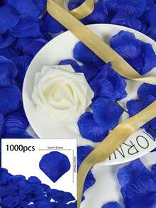 100pcs Solid Artificial Rose Petal For Wedding Party Decoration Valentine's Day Valentines - Blue - View 7
