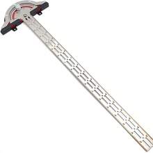 Riglă metalică de buzunar cu raportor în T, reglabilă în unghi și linie dreaptă, cu scală glisantă, instrument pentru prelucrarea lemnului (metrică și imperială) - Multicolor - Vizualizare 6