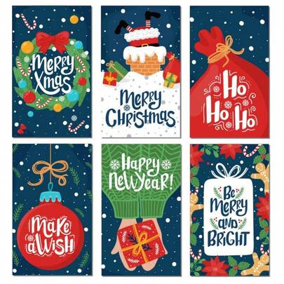 50pcs Christmas Greeting Cards Set With Envelopes - Floral Design, Personalized Holiday Cards For Friends, Festive Thank You And Celebration Cards, Inspirational Theme, Christmas Gift Cards, Christmas Card Decorations