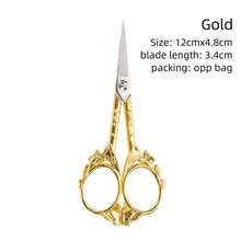 1 Pc Vintage  Style Scissors Stainless Steel For Cross Stitch Cutting Embroidery Sewing Handcraft Craft Art Work DIY Tool - 彩色 - 查看 13