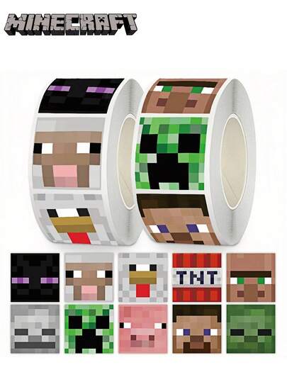 Minecraft 500Pcs Minecraft Officially Licensed Vinyl Stickers Containing Various Animal Characters Weapon Steve Creeper Ender Dragon Pickaxe Mug Luggage Phone Computer Skateboard Guitar Waterproof Decorations Storage Party DIY Supplies For Family Friends Gift Party Birthday Gift Fashion Jewelry Ladies Inspirational Friendship Jewelry For Music Lovers