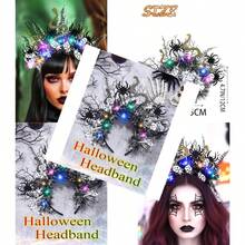 Light Up Halloween Headband LED Medusa Costume Hair Accessories For Women