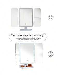 1pc Three-Fold LED Makeup Mirror, Desktop Vanity Makeup Mirror With 3x/2x/1x Magnification,Portable HD Vanity Mirror Brightness Adjustment Folding Vanity Mirror With Stand & 3 Color Lighting, Foldable Tri-Fold Design, Rechargeable 800mAh Battery, USB Charging,Travel, Lighted Mirror With Touch Screen Dimming For Cosmetic, Best Gift For Women,Valentine's Day Gift,Christmas Gift,Cheap,Stocking Stuffers,Makeup,Makeup Tools,Cheap Stuff,Gifts,Gifts For Women,Christmas Gifts - Multicolor - View 11