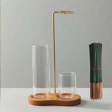 2 In 1 Incense Holder, Wire Incense Clip For Anti-Ash Flying Incense Burner With Removable Glass Ash Collector And Incense Candle Organizer, Elegant Aromatherapy For Meditation, Yoga, Tea Space And Home Decor,Living Room Accessories. - Multicolor - View 3