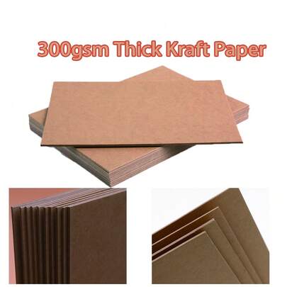 20 Sheets Of A4 Brown Cardboard, 300gsm Thick, Suitable For Card Printing, Hang Tag Design, And Painting