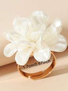 1pc Minimalist Fashionable Floral Open Ring, Suitable For Women's Daily, Festival, Party Wear