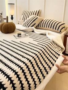 1 pieza Manta de Sherpa con estampado bohemio jacquard, manta suave y acogedora para Halloween, Navidad, adecuada para cama, sofá, sala de estar, dormitorio, decoración, manta ligera de verano para aire acondicionado, franela rosa