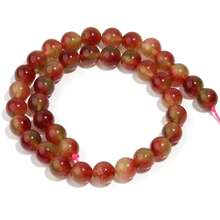 1颗4/6/8/10毫米天然橙红色玉珠，珠宝制作材料，适用于女性手链、项链、工艺品、吊坠、装饰品 - 橘紅色 - 查看 9