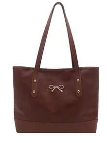 1件简约通勤手提包女士大容量2025新款休闲单肩包百搭托特包