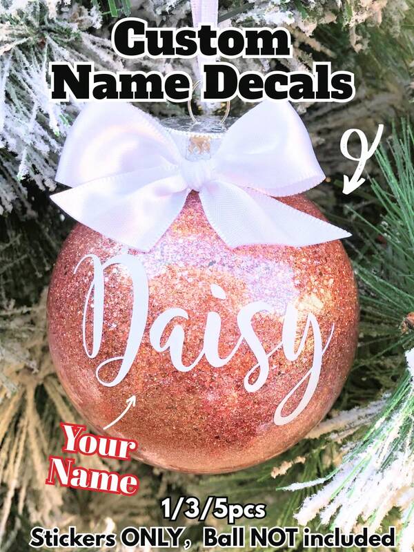 1/3/5 ملصق حائط اسم مخصص بطباعة فوق البنفسجية، أحرف فينيل مطبوعة شخصية لخلفية حفلة عيد الميلاد، هدايا DIY، خط يدوي، ملصقات زفاف، ملصقات اسم مخصصة لعيد الميلاد والتخرج وعيد الأم والأب والأعياد والزفاف وديكور عيد الميلاد