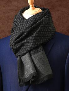 1 件男女通用奢华围巾，男士时尚印花围巾，商务围巾，经典 180 * 30 厘米流苏披肩，格子围巾，男士商务围巾 - 彩色 - 查看 6