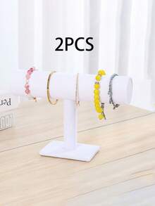 1pc/2pcs Grey, Black, White Single-Layer Velvet/Yellow Linen Bracelet Holder Jewelry Display Stand, Headband, Accessories Shop Countertop,Room Decor - Frost flannelette - View 16