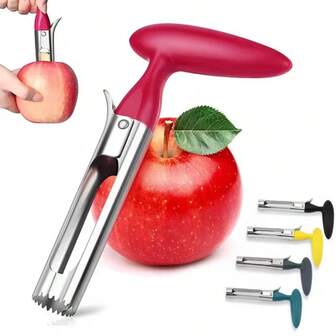 New Stainless Steel Fruit Pitter With Plastic Handle, Apple Core Remover, Fruit Flesh Corer, Fruit Pit Separator