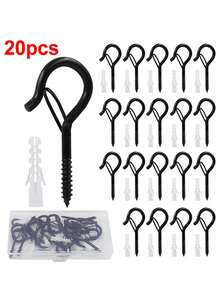 30pcs Heavy Duty Metal Q Hooks With Safety Lock - Rustproof Screw-In Hooks For Plants, Lights & Bird Feeders - Versatile Indoor/Outdoor Use, 120pcs, Multifunctional