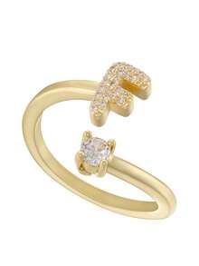 This Is A Stylish And Simple Asymmetrical Copper A-Z Ring With An Adjustable Opening And 26 English Initials For Women. It Is Suitable For Daily Wear And Casual Entertainment. It Is A Gift For Friends And Couples At Festivals And Gatherings!