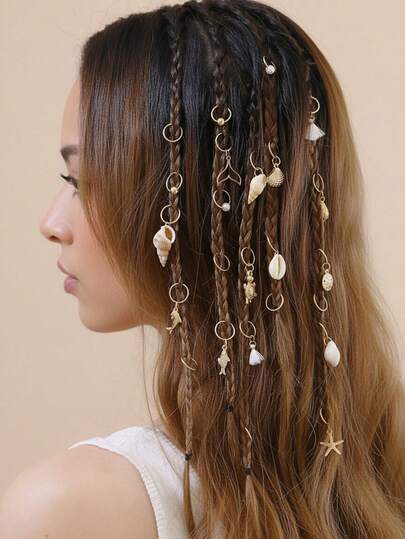 48/24pcs Minimalist & Elegant Beach Style Hair Clips Set - Starfish, Turtle, Shell, Faux Pearl, Ocean Theme Assorted Hair Accessories For Daily, Vacation, Party, Gift For Best Friends, School Stuff, College, Faux Pearl Hair Accessories Leprechaun Party Hair Clip, Holiday Party Dress-Up Hair Accessories Golden Accessories,Gifts,Travel,Gifts For Women,Hair Stuff,Stocking Stuffers