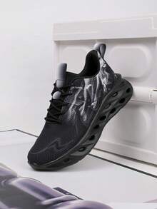 Zapatillas deportivas casuales para exteriores con suela asimétrica pintada a mano, patrón de camuflaje, transpirables y cómodas, adecuadas para adolescentes, estudiantes, todo el año