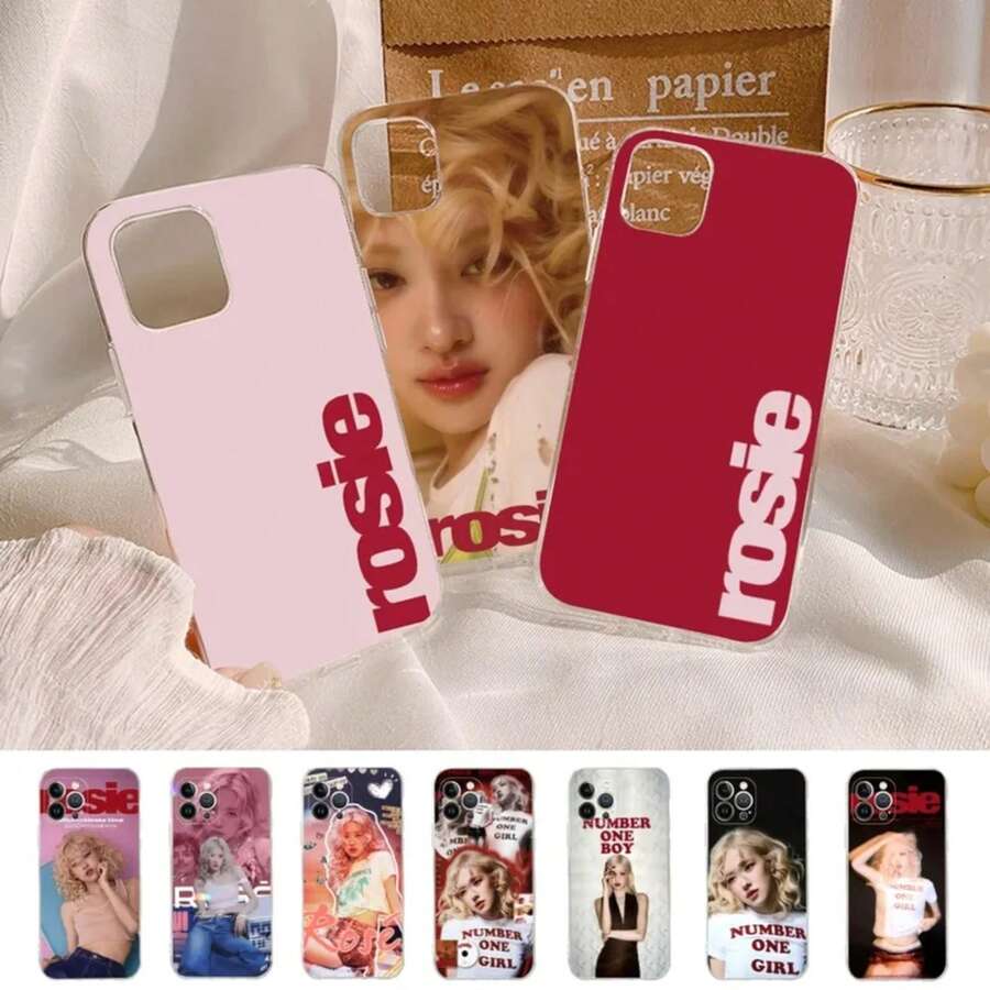 Funda de teléfono KPOP Rosie APT compatible con  16 15 14 11 12 13 Mini Pro XS Max, funda 6 7 8 Plus X, compatible con funda de  17, funda de  17 Pro, funda de  17 Pro Max - z5 - Ver 1