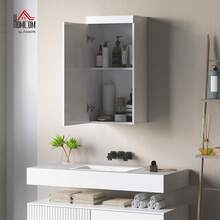 Armadio da bagno pensile con ante, armadio a muro, armadietto dei medicinali con ante, ripiani regolabili 37,2 x 24,5 x 76,8 cm, bianco