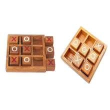 Classic Wooden Tic Tac Toe Game Set - Perfect Family Game Night & Home Decor, Fits Coffee Tables, Living Rooms & Desks, Classic Tic Tac Toe Strategy Tabletop Game For Families & Friends - Farmhouse Style Tabletop Game For Game Night & Gifts, Features Classic Wooden Design, Suitable For Family Entertainment, Coffee Tables And Home Decor, Ages 14 And Up