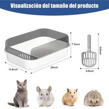 Caja de Arena para Gato, Bandeja Semicerrada para Gatos, Caja de Arena con Tapa Adecuado para Gatos Pequeños y Medianos (Blanco)