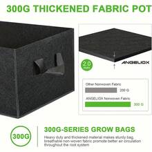  4 Packs Grow Bags, 6/10 Gallon Thickened Nonwoven Fabric Raised Garden Bed Square Flower Planter, Black Rectangle Heavy Fabric Raised Garden Bed For Vegetable Potato Onion, Durable Breathe Cloth Planting Container Pot For Indoor And Outdoor