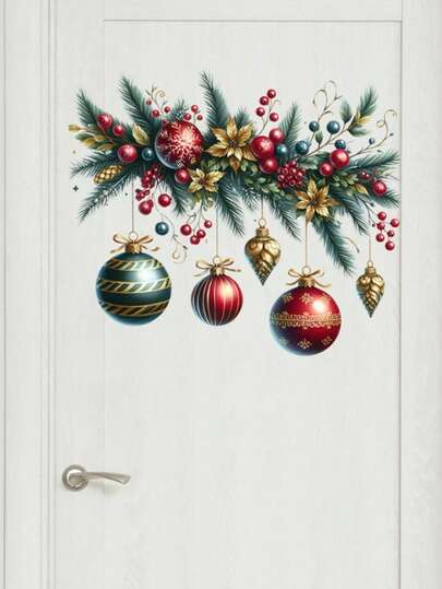 Decorative Art Christmas Tree Wall Sticker - Camouflage Pattern, PVC, Plastic Surface Self-Adhesive Decor, Glossy, Removable, Disposable, Asymmetrical Shaped Holiday Decoration Wall Stickers Room Decor Wall Decor Bedroom Decor Kitchen Decor Home Decor