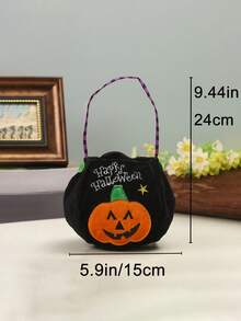 Halloween 3D Pumpkin Trick Or Treat Bag - Spooky Ghost Atmosphere Prop And Gift
