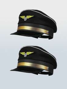 1顶可调节船长帽，游艇、游轮、飞行员服装配饰，适合万圣节、游轮派对、航海主题装饰 - 多色 - 查看 14