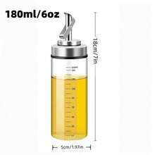 1 Peça Dispensador E Recipiente De Óleo De Vidro Sem Chumbo, Durável E Resistente À Corrosão Para Cozinha, Adequado Para Molho De Soja, Vinagre, Óleo De Especiarias, Azeite E Outros Óleos Comestíveis E Temperos. (design Anti-vazamento)