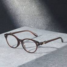 1 Pair Vintage PC (Polycarbonate) Full Frame Oval Fashionable Eyeglasses, Suitable For Spring, Summer, Autumn And Winter, Suitable For Photography And Gifting, Minimalist And Versatile